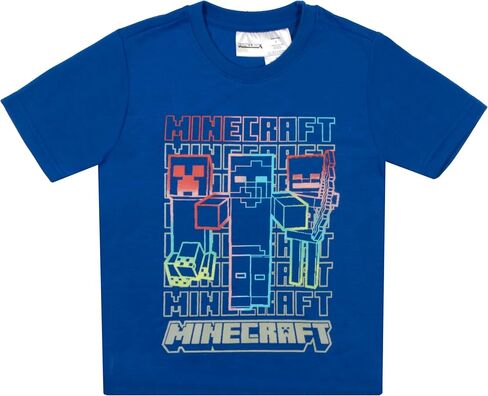 Minecraft Creeper Boys Short Sleeve T-Shirt & Shorts, 2-Piece Gamer Outfit Set for Kids and Toddlers in Kuwait