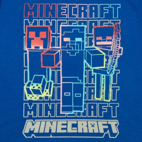 Minecraft Creeper Boys Short Sleeve T-Shirt & Shorts, 2-Piece Gamer Outfit Set for Kids and Toddlers in Kuwait