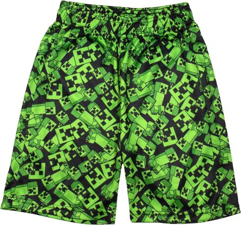 Minecraft Creeper Boys Short Sleeve T-Shirt & Shorts, 2-Piece Gamer Outfit Set for Kids and Toddlers in Saudi Arabia