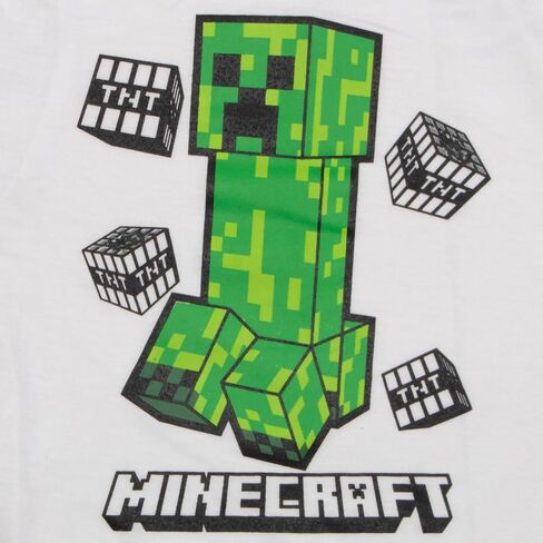 Minecraft Creeper Boys Short Sleeve T-Shirt & Shorts, 2-Piece Gamer Outfit Set for Kids and Toddlers in Saudi Arabia