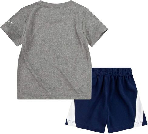 Nike Boy's Dri-Fit T-Shirt & Shorts 2 Piece Set (Midnight Navy(76G054-U90)/Grey, 4T) in Saudi Arabia