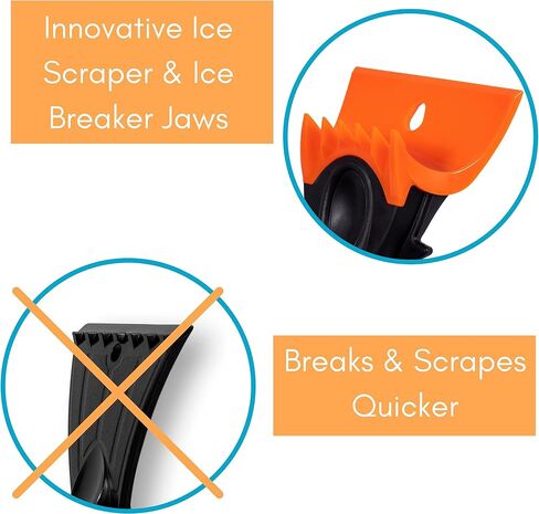 BIRDROCK HOME Ice Scraper & Breaker Combo for Car Windshield & Windows, Water Resistant, Padded Glove, Non-Scratch 4" Blade, ABS Plastic, Ice Remover, Warm & Cozy Waterproof Glove - 1 Pack in Saudi Arabia