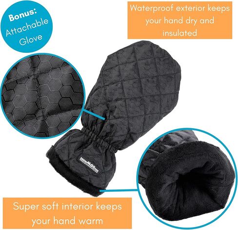 BIRDROCK HOME Ice Scraper & Breaker Combo for Car Windshield & Windows, Water Resistant, Padded Glove, Non-Scratch 4" Blade, ABS Plastic, Ice Remover, Warm & Cozy Waterproof Glove - 1 Pack in Saudi Arabia