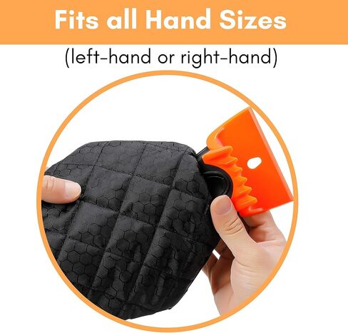 BIRDROCK HOME Ice Scraper & Breaker Combo for Car Windshield & Windows, Water Resistant, Padded Glove, Non-Scratch 4" Blade, ABS Plastic, Ice Remover, Warm & Cozy Waterproof Glove - 1 Pack in Saudi Arabia