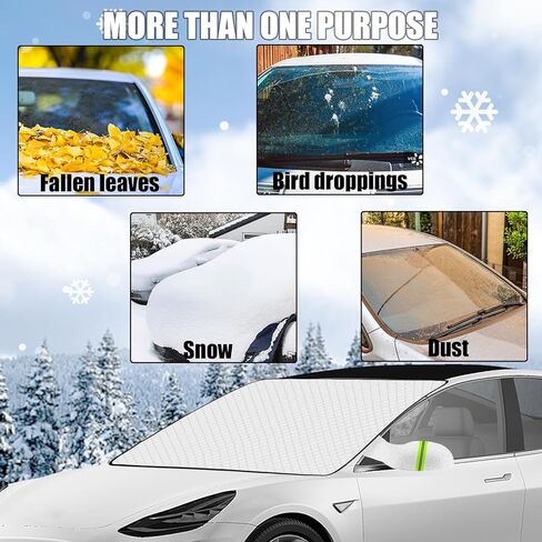 غطاء الزجاج الأمامي للشتاء الجليدي والثلجي مع حواف مغناطيسية، أغطية حماية من الصقيع للزجاج الأمامي، 5 طبقات من الحماية، الثلج والرياح والظل، لمعظم سيارات الدفع الرباعي والشاحنات والشاحنات. (63 بوصة × 46 بوصة) in Kuwait