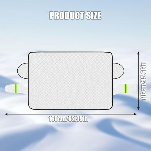 غطاء الزجاج الأمامي للشتاء الجليدي والثلجي مع حواف مغناطيسية، أغطية حماية من الصقيع للزجاج الأمامي، 5 طبقات من الحماية، الثلج والرياح والظل، لمعظم سيارات الدفع الرباعي والشاحنات والشاحنات. (63 بوصة × 46 بوصة) in Kuwait
