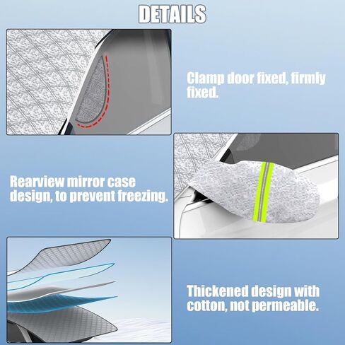 غطاء الزجاج الأمامي للشتاء الجليدي والثلجي مع حواف مغناطيسية، أغطية حماية من الصقيع للزجاج الأمامي، 5 طبقات من الحماية، الثلج والرياح والظل، لمعظم سيارات الدفع الرباعي والشاحنات والشاحنات. (63 بوصة × 46 بوصة) in Kuwait