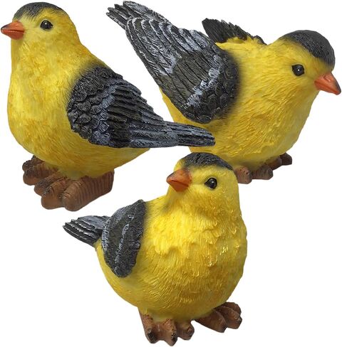 BANBERRY DESIGNS Goldfinch Bird Figurines Set of 3 Styles Birds Decoration 3" High in Saudi Arabia