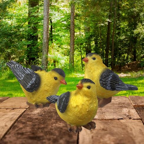 BANBERRY DESIGNS Goldfinch Bird Figurines Set of 3 Styles Birds Decoration 3" High in Saudi Arabia