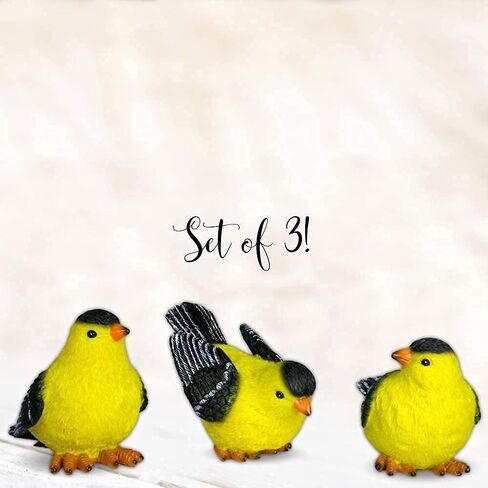 BANBERRY DESIGNS Goldfinch Bird Figurines Set of 3 Styles Birds Decoration 3" High in Saudi Arabia