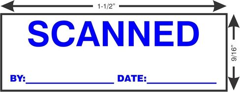AS-IMP1110R - Scanned Stamp with by: & Date:, Red Ink, Heavy Duty Commerical Self-Inking Rubber Stamp, 9/16" x 1-1/2" Impression in Saudi Arabia