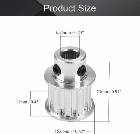 Fielect Aluminium Alloy XL 20 Teeth 8mm Inner Bore Diameter Timing Belt Pulley Flange Synchronous Wheel Silver Tone for 3D Printer CNC 1Pcs in Saudi Arabia