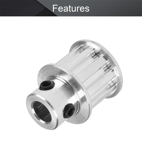 Fielect Aluminium Alloy XL 20 Teeth 8mm Inner Bore Diameter Timing Belt Pulley Flange Synchronous Wheel Silver Tone for 3D Printer CNC 1Pcs in Saudi Arabia