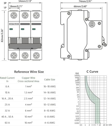 3 Pole DIN Rail Mount Circuit Breaker, 20 Amp 480V AC Miniature Circuit Breaker, Thermal Magnetic Trip AC Disconnect Switch MCB C20 in Saudi Arabia