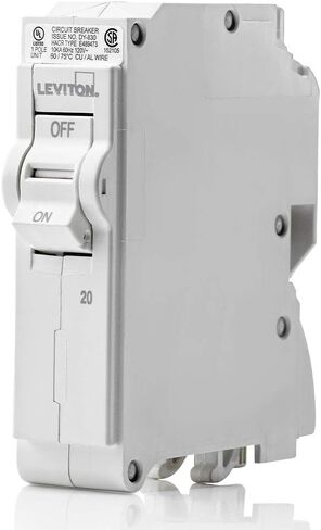 Leviton LB200 100A قاطع دائرة فرعي قياسي ثنائي القطب، مغناطيسي هيدروليكي، 120/240 فولت تيار متردد، أبيض in Saudi Arabia