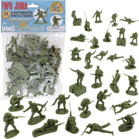 BMC WW2 Iwo Jima رجال الجيش البلاستيكي لمشاة البحرية الأمريكية - 36 شخصية جندي أمريكي in Saudi Arabia