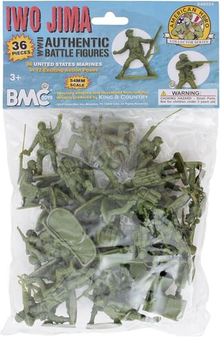 BMC WW2 Iwo Jima رجال الجيش البلاستيكي لمشاة البحرية الأمريكية - 36 شخصية جندي أمريكي in Saudi Arabia