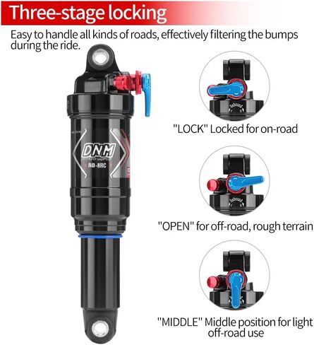 AO-8RC DNM Mtb صدمة خلفية للدراجة الجبلية مع قفل للخارج - ضغط هواء قابل للتعديل - تعديل التخميد (190 × 50 مم (7.48 بوصة × 1.97 بوصة)) in Kuwait