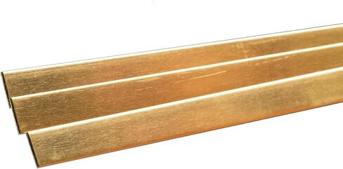 K&S Precision Metals 9730 Brass Strip, 0.064" Thickness x 1/2" Width x 36" Length, 3 pc, Made in USA in Saudi Arabia