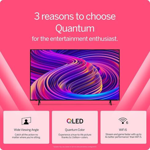 VIZIO 55-inch Quantum 4K QLED Smart TV with Dolby Vision, WiFi 6, Bluetooth Headphone Capable, Apple AirPlay, Chromecast Built-in (New)- M55Q6-L4 (Renewed) in Saudi Arabia