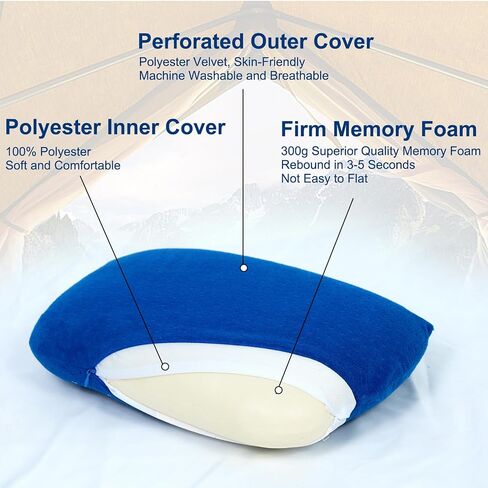 tuphen Camping Pillow Memory Foam Travel Pillow for Sleeping Backpacking Pillows Airplane Travel Hammock Beach Breathable Lightweight in Saudi Arabia