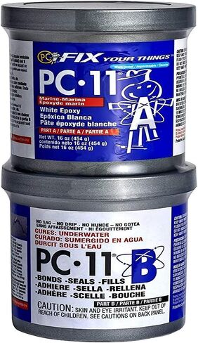 PC-Products PC-11 Epoxy Adhesive Paste, Two-Part Marine Grade, 1lb in Two Cans, Off White 160114 in Saudi Arabia