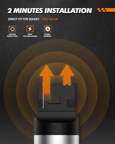 مصابيح عكسية LED من SEALIGHT 7440، 12 فولت فائقة السطوع 1000LM لمبة إضاءة بيضاء احتياطية بقدرة 7440 وات W21W، مناسبة لمصباح صندوق السيارة، لمبة لوحة الترخيص، لمبة داخلية، إلخ، قطعتان in Kuwait