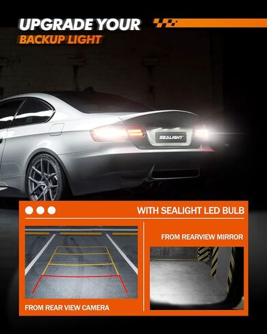 مصابيح عكسية LED من SEALIGHT 7440، 12 فولت فائقة السطوع 1000LM لمبة إضاءة بيضاء احتياطية بقدرة 7440 وات W21W، مناسبة لمصباح صندوق السيارة، لمبة لوحة الترخيص، لمبة داخلية، إلخ، قطعتان in Kuwait