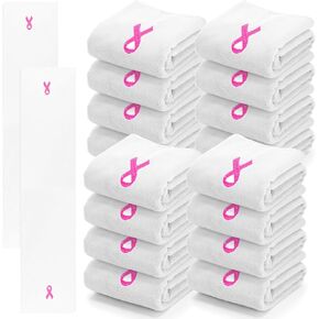 12 Pcs Breast Cancer Awareness Towels 9.8 x 43.3 Inches Pink Ribbon Sports Towels for Sweat Soft Fiber Gym Towels Breast Cancer Awareness Workout Towels for Exercise Fitness Yoga (Black) in Saudi Arabia