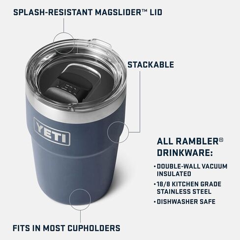 YETI Rambler 16 oz Stackable Tumbler, Vacuum Insulated, Stainless Steel with MagSlider Lid in Kuwait