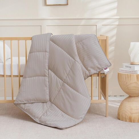 ZPECC Toddler Comforter Blanket - 39" x 47" Crib Comforter Quilt for Boys, Soft Child Quilt for Crib Bed, Stroller, Cot, Daycare, Travel, Kids, Machine Washable, Black Stripe in Kuwait