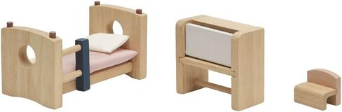 PlanToys Wooden Classic Line of Dollhouse Furniture- Bathroom Set (9014) | Sustainably Made from Rubberwood and Non-Toxic Paints and Dyes | PlanNatural Classic Wooden Toy Collection in Saudi Arabia