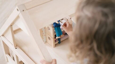 PlanToys Wooden Classic Line of Dollhouse Furniture- Bathroom Set (9014) | Sustainably Made from Rubberwood and Non-Toxic Paints and Dyes | PlanNatural Classic Wooden Toy Collection in Saudi Arabia