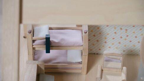PlanToys Wooden Classic Line of Dollhouse Furniture- Bathroom Set (9014) | Sustainably Made from Rubberwood and Non-Toxic Paints and Dyes | PlanNatural Classic Wooden Toy Collection in Saudi Arabia