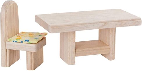 PlanToys Wooden Classic Line of Dollhouse Furniture- Bathroom Set (9014) | Sustainably Made from Rubberwood and Non-Toxic Paints and Dyes | PlanNatural Classic Wooden Toy Collection in Saudi Arabia