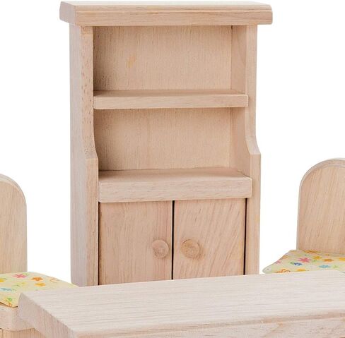 PlanToys Wooden Classic Line of Dollhouse Furniture- Bathroom Set (9014) | Sustainably Made from Rubberwood and Non-Toxic Paints and Dyes | PlanNatural Classic Wooden Toy Collection in Saudi Arabia