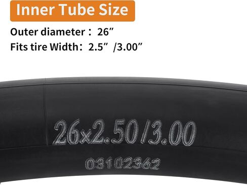RUTU 26 Inch Bike Inner Tube for 26 X 1.75/1.95/2.10/2.125 inch Bicycle Tube AV32mm Schrader, Rubber Tubes for Mountain and Trail, Cruisers, MTB, Enduro, City Bikes with Tire Lever, 2 Pack in Saudi Arabia
