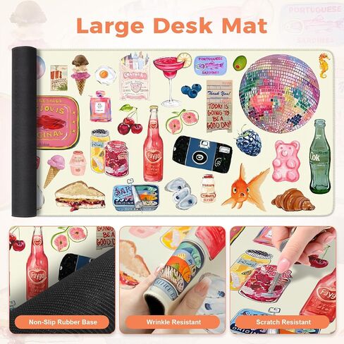 iLeadon Mouse Pad Set, Boho Desk Mat + Mouse Pad with Wrist Rest + Keyboard Wrist Rest + Coaster, 4in1 Mouse and Keyboard Pad Set for Home Office, Rug Fuchsia in Saudi Arabia
