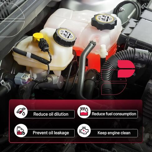 BDFHYK Engine Coolant Expansion Reservoir Overflow Tank Compatible with Audi A3 Q3 TT RS TTS Quattro Volkswagen VW Beetle Eos Golf R GTI Jetta Passat CC Rabbit Tiguan Replace 603-253 1K0121407A in Kuwait