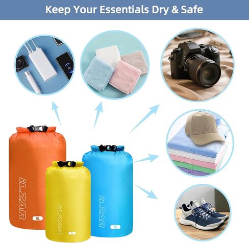 6PCS Dry Bags Waterproof, Lightweight Dry Bags for Kayaking Waterproof，Outdoor Waterproof Bag for Kayaking Hiking Boating Camping in Kuwait