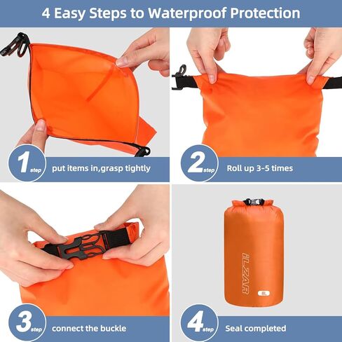 6PCS Dry Bags Waterproof, Lightweight Dry Bags for Kayaking Waterproof，Outdoor Waterproof Bag for Kayaking Hiking Boating Camping in Kuwait