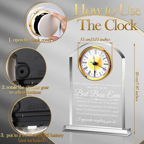 Retirement Clock Retirement Gift for Woman Men Acrylic Crystal Clock Retirement Plaque Congratulations Retired Going Away Farewell Goodbye Presents for Coworkers Leader Friends Teacher Doctor in Saudi Arabia