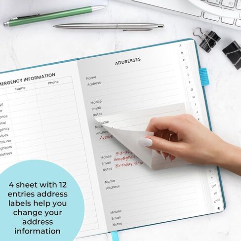 Address Book with Alphabetical Tabs，Hardcover Small Passwordbook，Phone Book Contact Book Large Print for Phone Numbers，Internet Website Logins，Address Books for Seniors 5"*7.6"-Pink in Kuwait