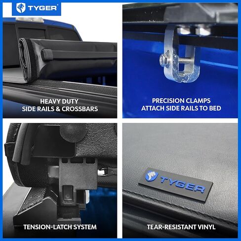 Tyger Auto T1 Soft Roll Up Truck Bed Tonneau Cover Compatible with 2007-2013 Toyota Tundra | Fleetside 5.5' Bed (66") | TG-BC1T9038 , Black in Kuwait