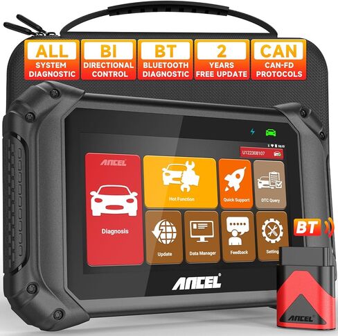 ANCEL V5BT Bidirectional Scan Tool, 2024 Full Systems OBD2 Scanner Diagnostic Tool, Wireless Car Scanner Diagnostic Tool with Active Test,Over 10+ Hot Resets,CAN-FD,7" Touchscreen Scanner for All Cars in Saudi Arabia