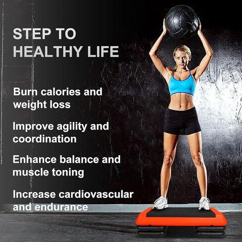 HooKung خطوة تمرين هوائية قابلة للتعديل مع 4 ناهضات للياقة البدنية ومنصة تدريب in Kuwait