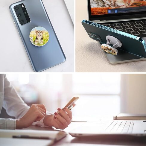 40 Pieces Blank Sublimation Phone Grip Holders Include 40 Collapsible Brackets and Sublimation Aluminum Sheets and Double-Sided Stickers DIY Expanding Finger Stand for Smartphones and Tablets (Black) in Saudi Arabia