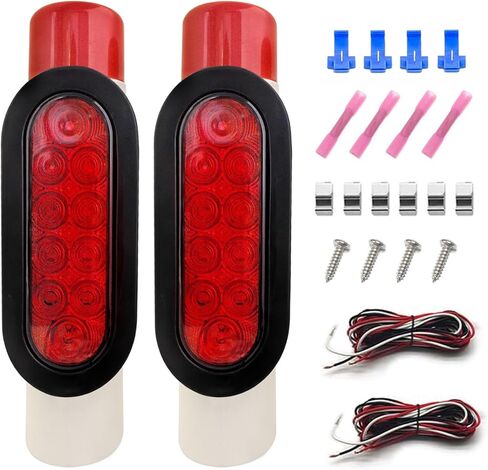 Aila 2PCS Boat Trailer Guide Pole Lights, IP67 Waterproof LED PVC Pipe Lights, 12V Submersible Turn Signal Brake Marker Reverse Lights for Trailer Guide-Ons in Kuwait