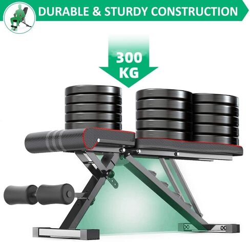 Adjustable Weight Bench for Bench Press, 880LBS Stable Workout Bench with Bench Press Rod/Extended Head, Foldable 90 Degree Weight Benches for Home Gym, Incline/Decline Bench Exercise Bench in Kuwait