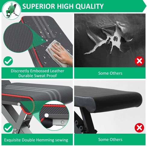 Adjustable Weight Bench for Bench Press, 880LBS Stable Workout Bench with Bench Press Rod/Extended Head, Foldable 90 Degree Weight Benches for Home Gym, Incline/Decline Bench Exercise Bench in Kuwait